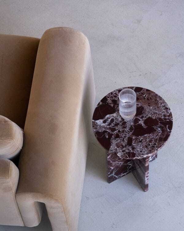 Beistelltisch - Onyx - Natural Red Zebra Stein #1.0