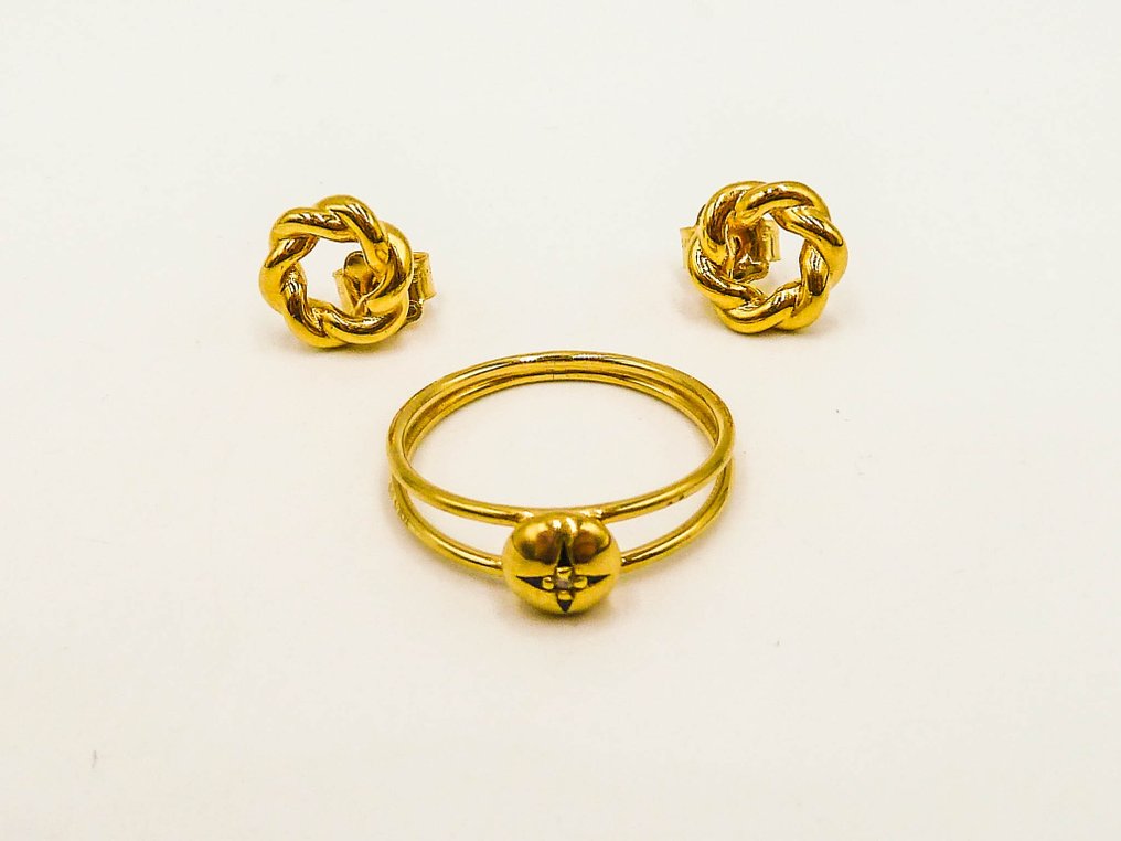 Tous - 2件套珠宝 - 18K包金 黄金 钻石 (天然)  #1.0