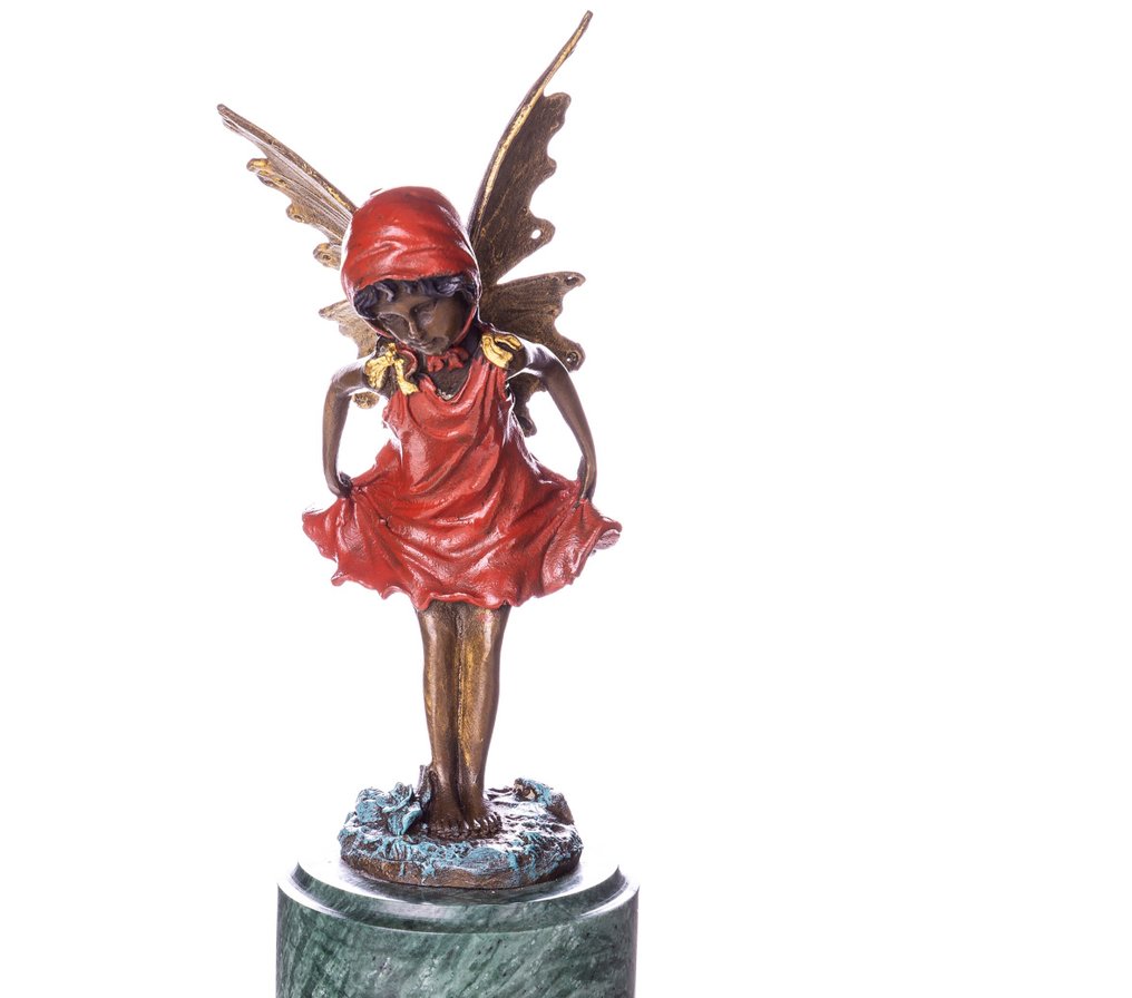 雕像 - Fee / Engel - 黄铜色, 大理石 #4.3