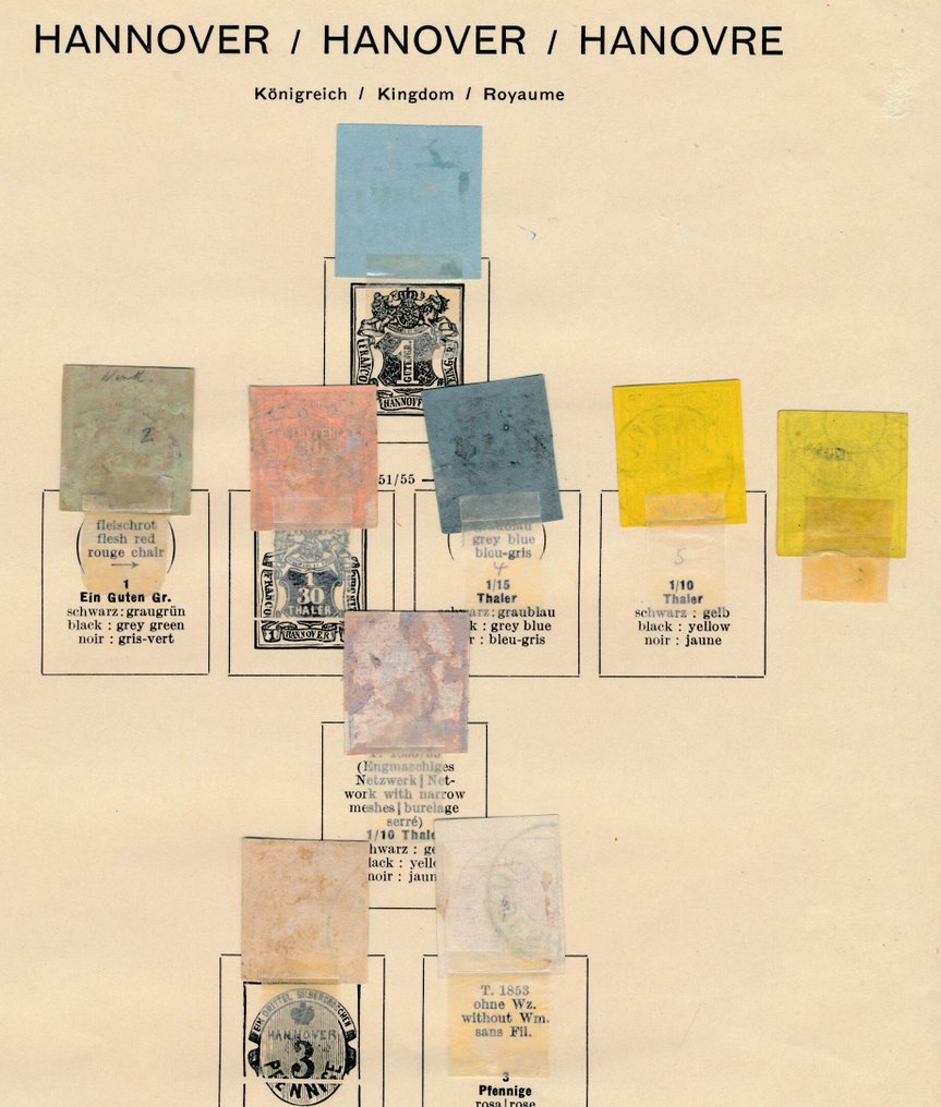 Hannover 1850/1864 - dans les numéros principaux, collection surcomplète, principalement timbrée #1.0