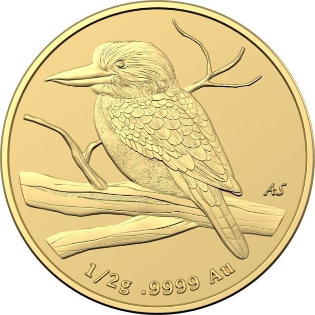 Αυστραλία. 5 Dollars 2022 0.5 g $5 Australia Mini Money Series Mini Kookaburra Gold Frosted Coin #1.0