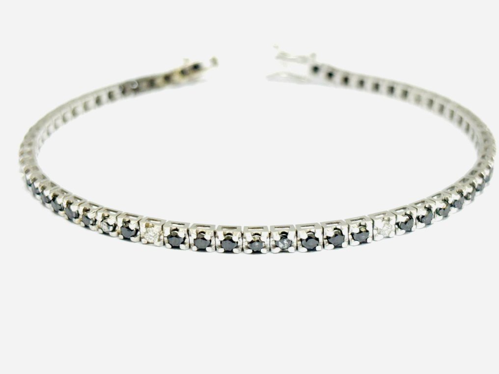 Βραχιόλι τένις - 18 καράτια Λευκός χρυσός -  5.15ct. tw. Διαμάντι (Φυσικό)  - Διαμάντι - Κατασκευασμένο στην Ιταλία #1.0