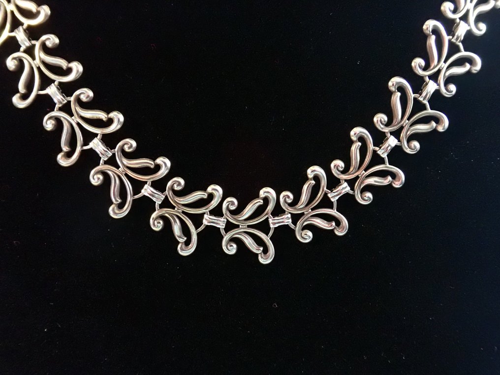 銀 - 頸鏈 - Art Deco 蝴蝶项链 #3.2