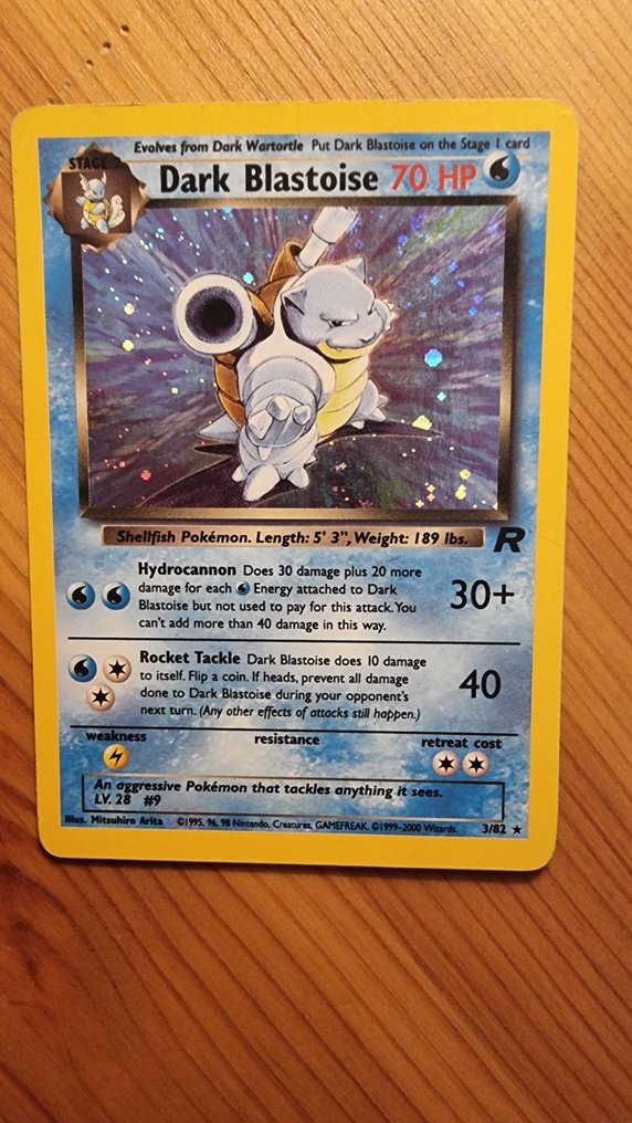 Pokémon 4 Card Pokemon Team Rocket Pokemon Dark Blastoise (Holo