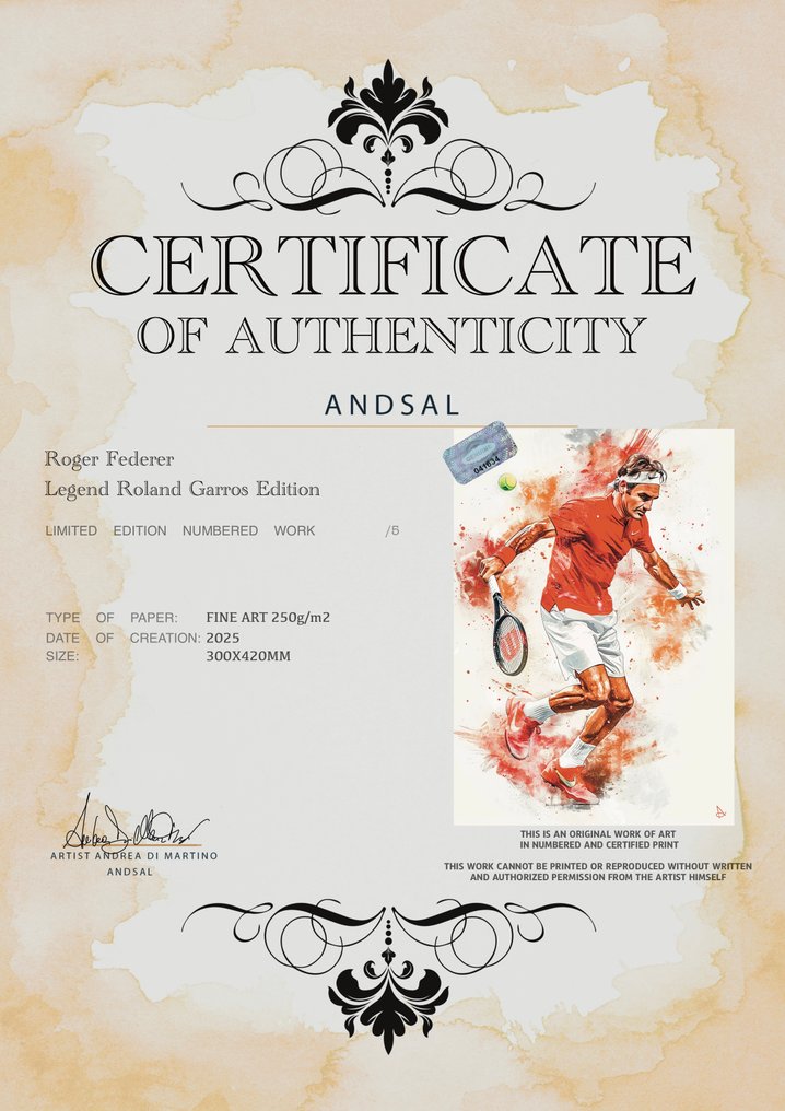 ANDSAL - (LOT of 2) Roger Federer Legend Roland Garros Edition & Novak Djokovic GOAT Graffiti Edition #3.2