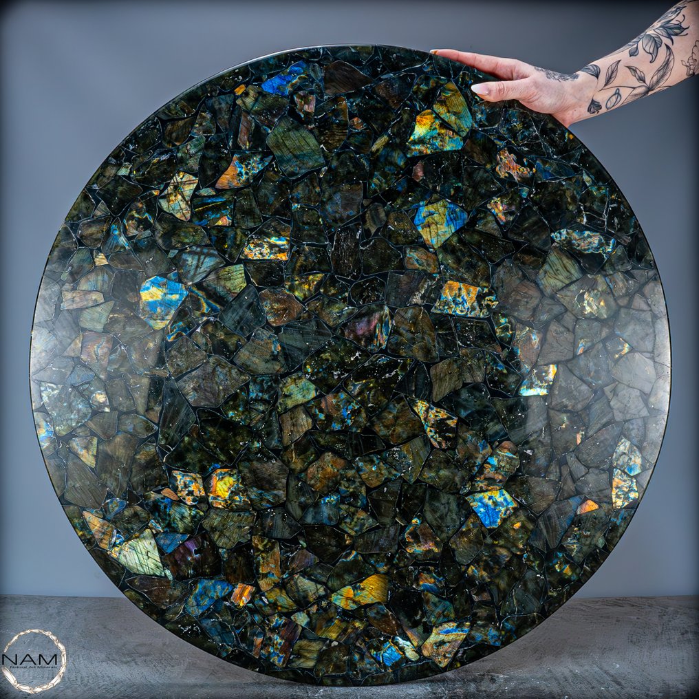 Natural Galaxy Labradorite Tabletop / Plate- 15341.92 g #1.0