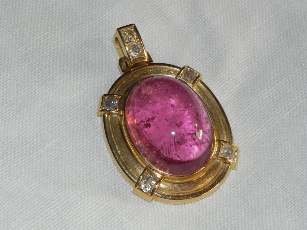 戒指 - 14 克拉 黃金 電氣石 #1.0