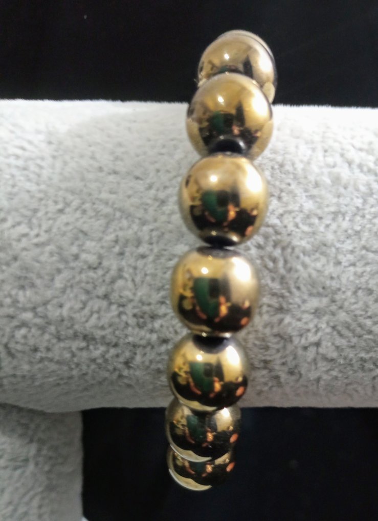 Außergewöhnliche goldene Pyrit 100% natürlich – Der Stein des Erfolgs – 12 oder 10 mm, 74 g - Armband #2.1