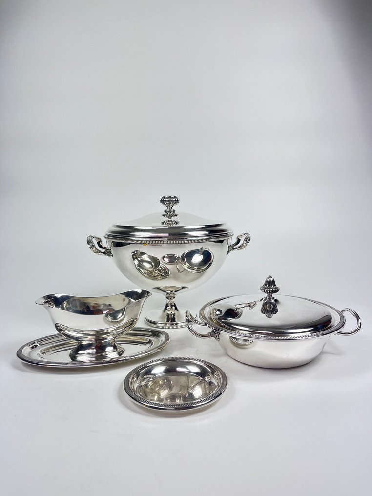 Orfèvrerie Bruno Wiskemann - Bordservice - Godrons - Forsølvet - Serverservise #2.1