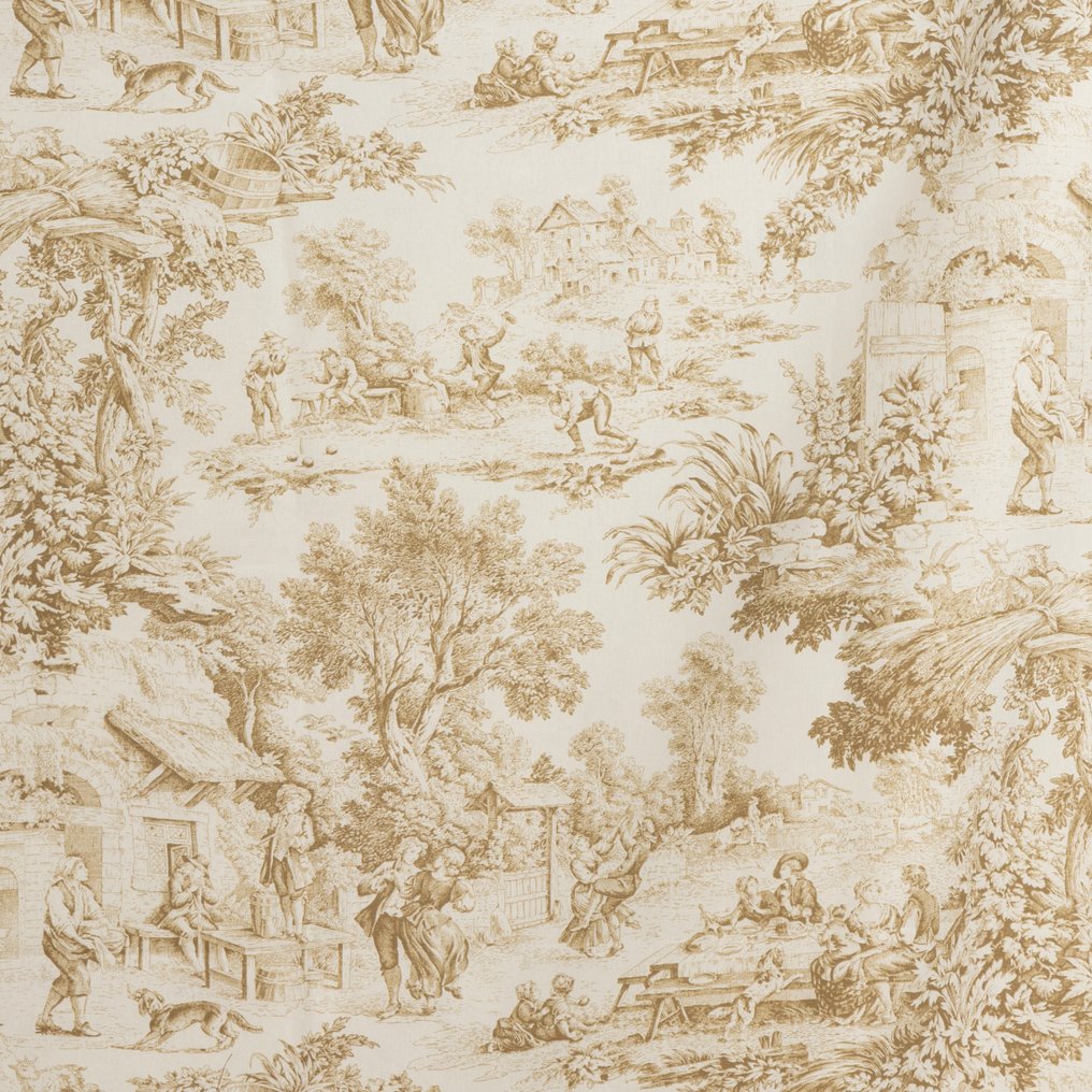 Toile de Jouy Beige - Fransk Eleganse - Polstringsstoff  - 250 cm - 280 cm #3.2