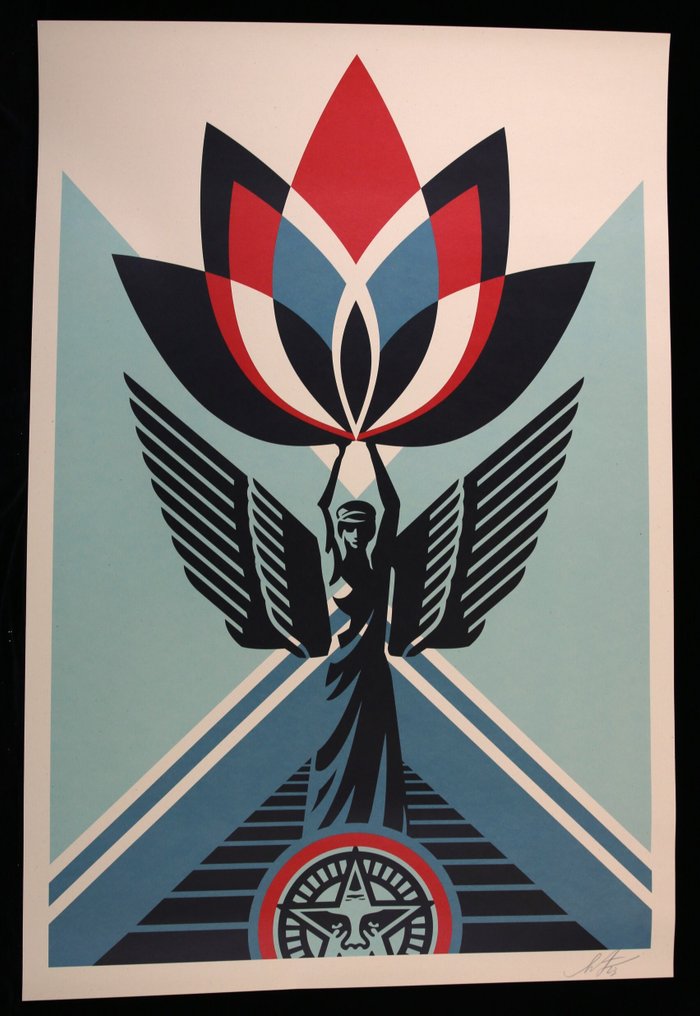 Shepard Fairey (OBEY) (1970) - Lotus Angel SIGNED Offset Lithograph #1.0