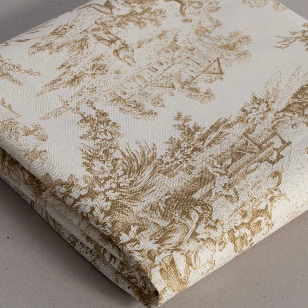 Toile de Jouy Beige - Fransk Eleganse - Polstringsstoff  - 250 cm - 280 cm #1.0