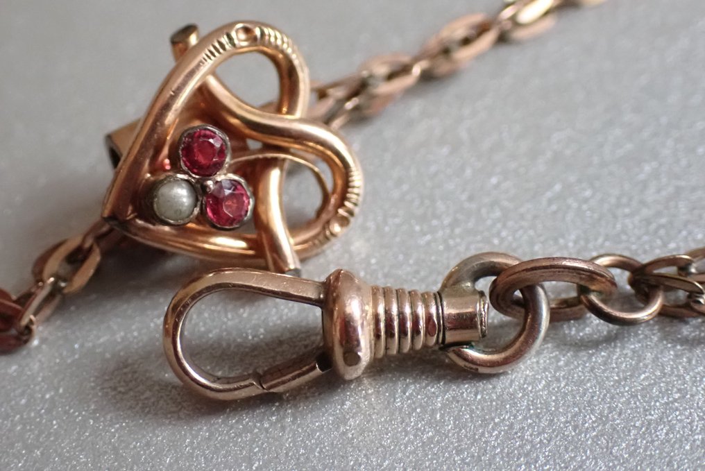 Επιχρυσωμένο - Ρολόι κολιέ - Διπλή αλυσίδα ρολογιού #3.2