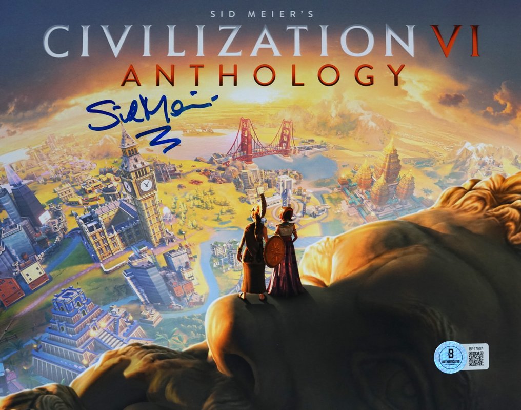 Civilization Rare Autograph From Sid Meier Creator with Beckett