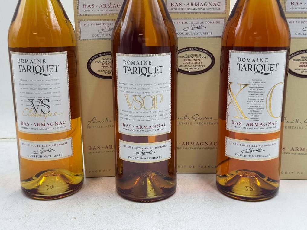 Tariquet - XO, VSOP + VS Bas-Armagnac  - 70cl - 3 bottles #2.1