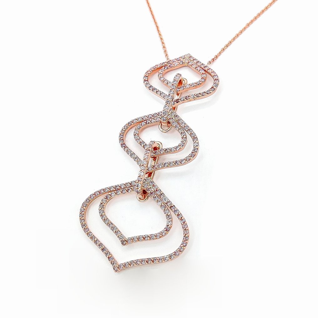 Κρεμαστό κόσμημα - 14 καράτια Ροζ χρυσό -  1.26ct. tw. Ροζ Διαμάντι (Φυσικού χρώματος) #3.2