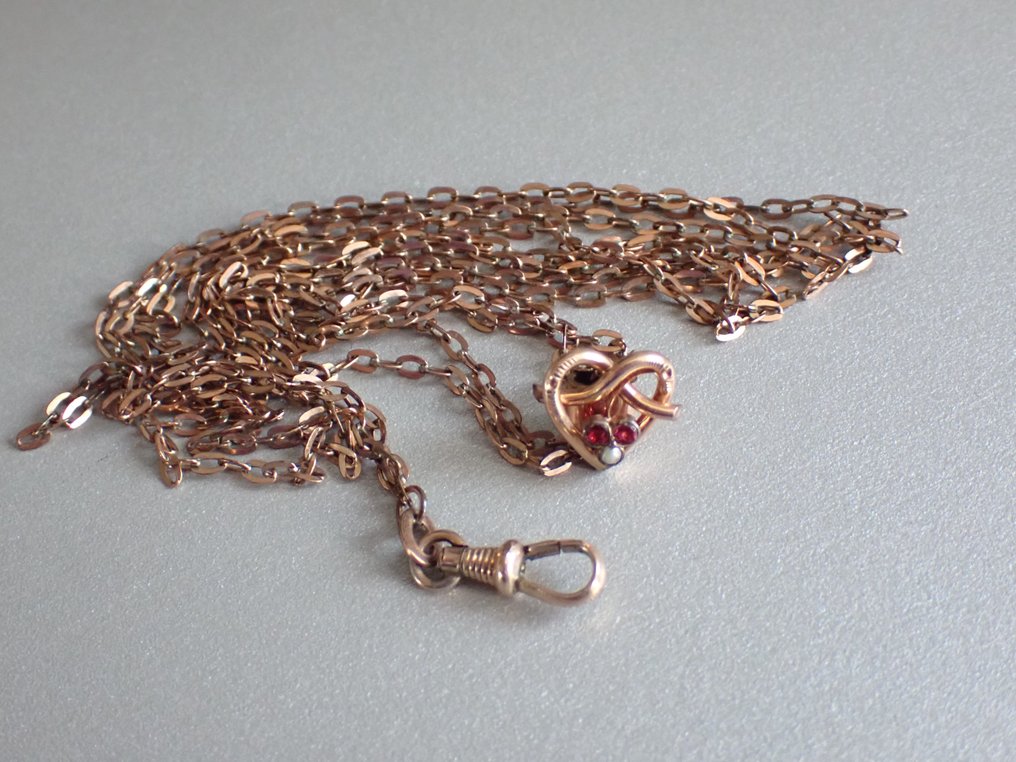 Επιχρυσωμένο - Ρολόι κολιέ - Διπλή αλυσίδα ρολογιού #2.1