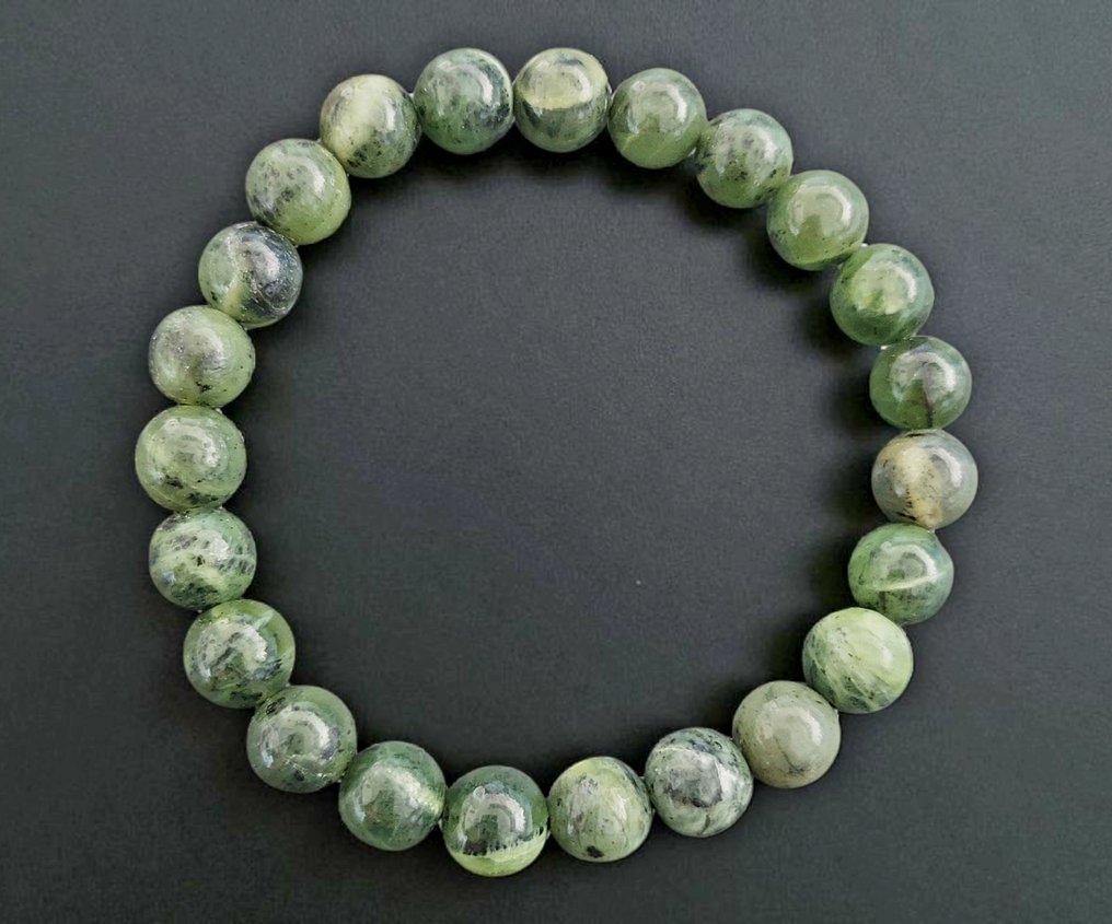 缅甸绿玉。优质天然石。 10毫米珠子 - 高度: 9 mm- 20 g #3.2