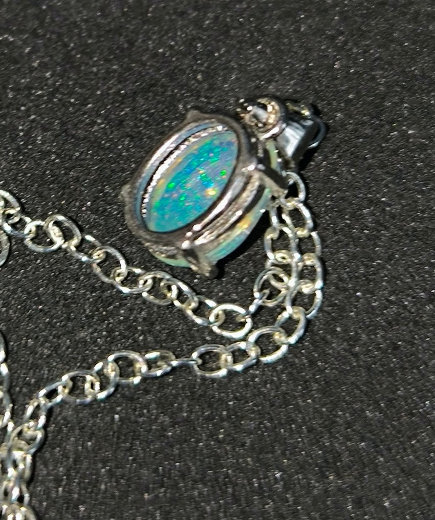 蛋白石 - 銀 - 墜飾 #3.2