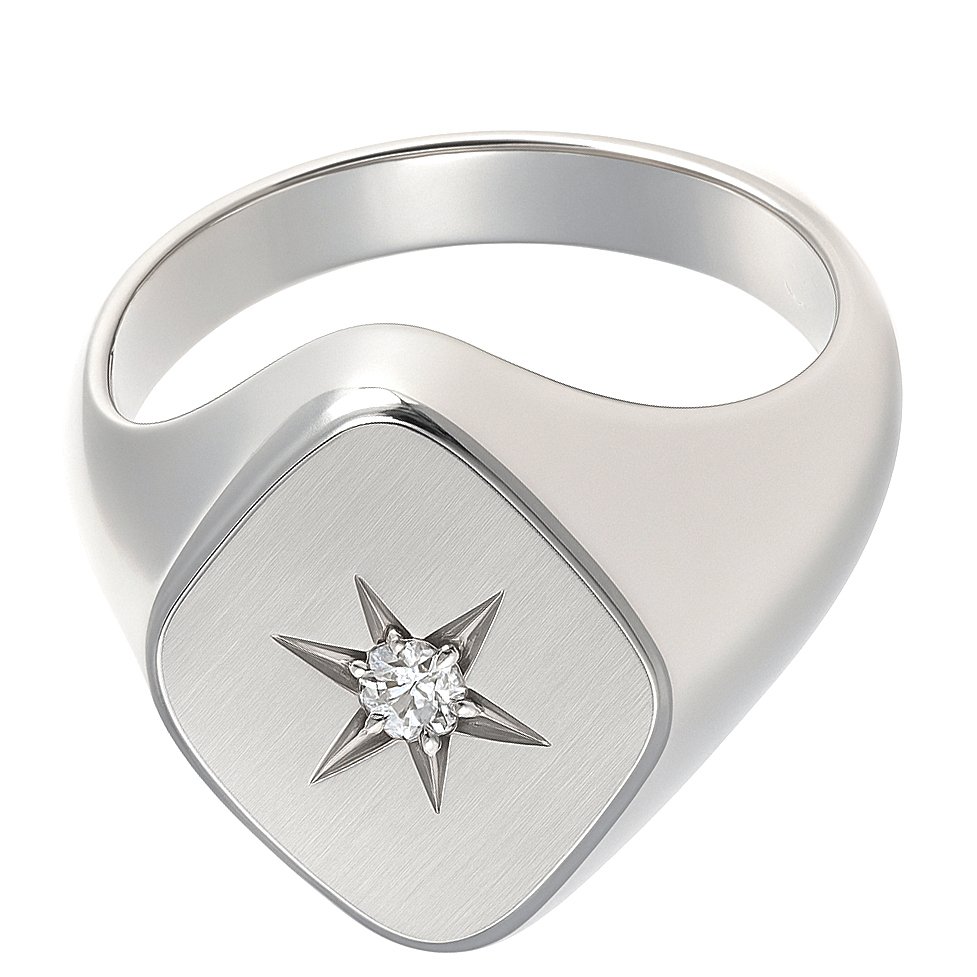 戒指 - 18 克拉 白金 - 0.03ct. tw. 鉆石 (天然) #1.0