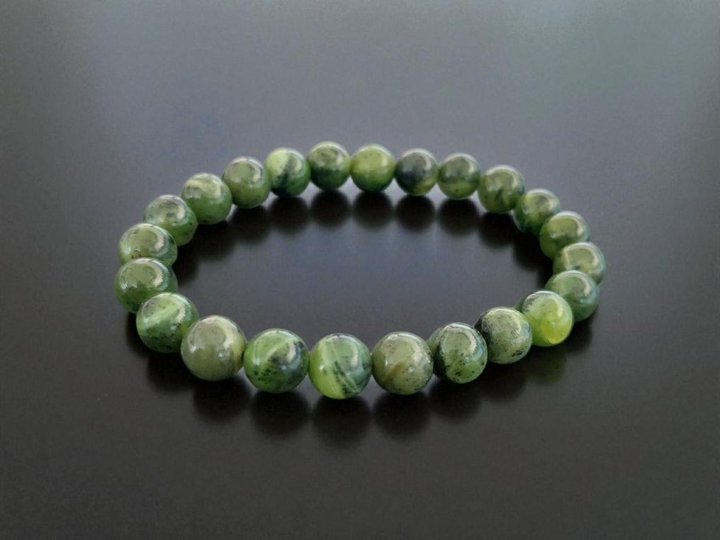 缅甸绿玉。优质天然石。 10毫米珠子 - 高度: 9 mm- 20 g #1.0