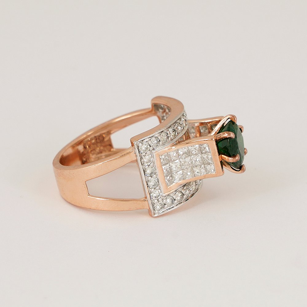 戒指 - 14 克拉 玫瑰金 - 2.72ct. tw. 沙弗來石 - 鉆石 - Tsavorite钻石戒指 #3.2