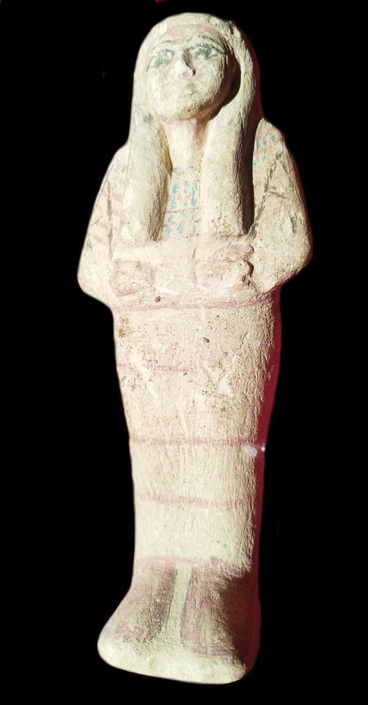 Ancient Egyptian Large Limestone Shabti With Spanish Export License #2.1