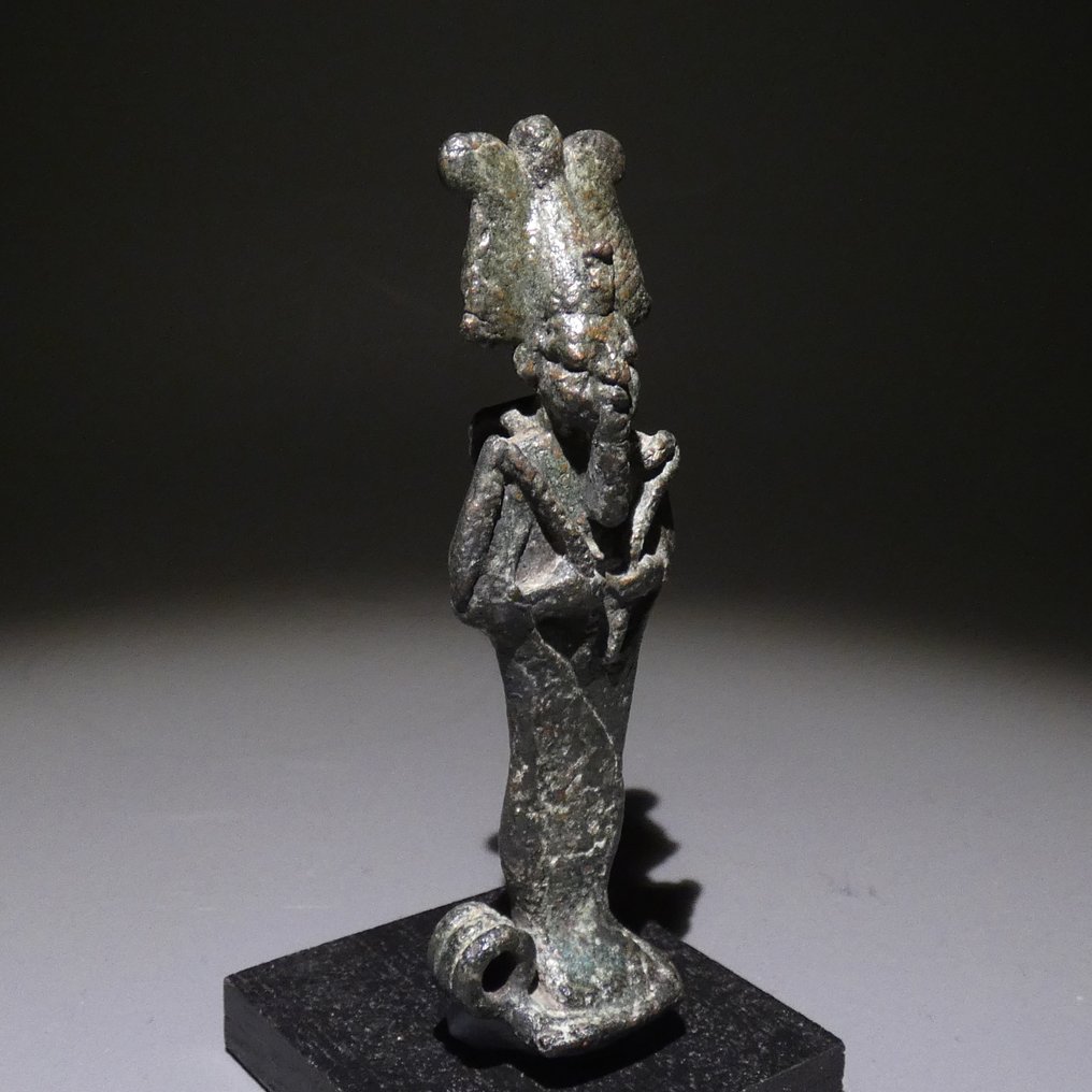 Αρχαία Αιγυπτιακή Μπρούντζος Γλυπτό θεού Osiris. 8 εκ. Υ. Υστεροαιγυπτιακή Περίοδος, 664 - 332 π.Χ. #3.2
