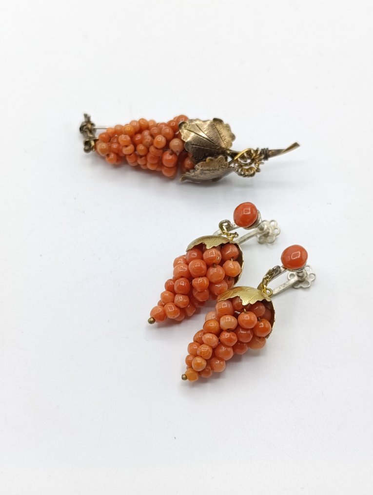 珊瑚 - 珊瑚 Sciacca Borbonica - 兩件珠寶套裝 - 波旁夫妇 #1.0