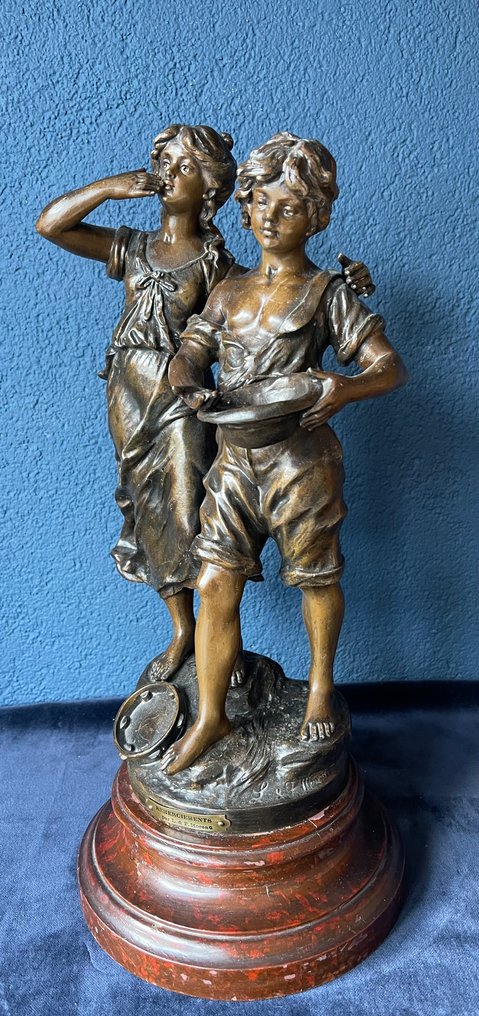 Moreau L. & F. - 雕刻, "Remerciements" - 44 cm - 鋅合金 #4.3