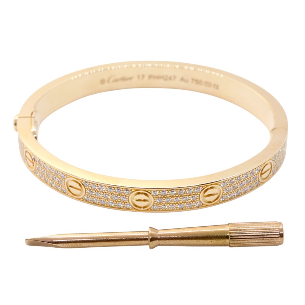 Cartier - Βραχιόλι - Love - 18 καράτια Ροζ χρυσό - διαμάντια pave #1.0