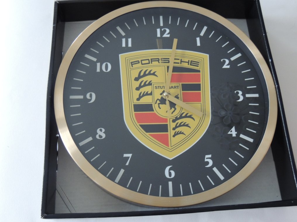 Wall clock - Magnificent Porsche clock in gold-plated aluminum. - 2025 #1.0