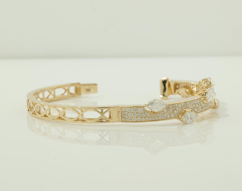 Βραχιόλι - 14 καράτια Κίτρινο χρυσό -  4.81ct. tw. Διαμάντι (Φυσικό) - Διαμάντι #2.1