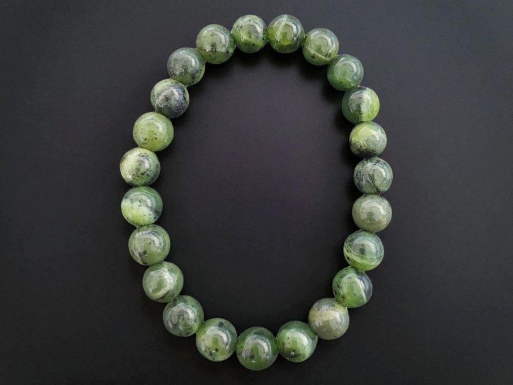 缅甸绿玉。优质天然石。 10毫米珠子 - 高度: 9 mm- 20 g #1.0