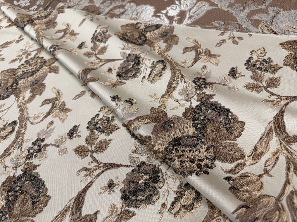 静谧优雅:中性色调的Lampasso丝绸,配以镶嵌图案,展现自然色彩。 - 室内装潢面料 - 5 m - 1.4 m #3.2