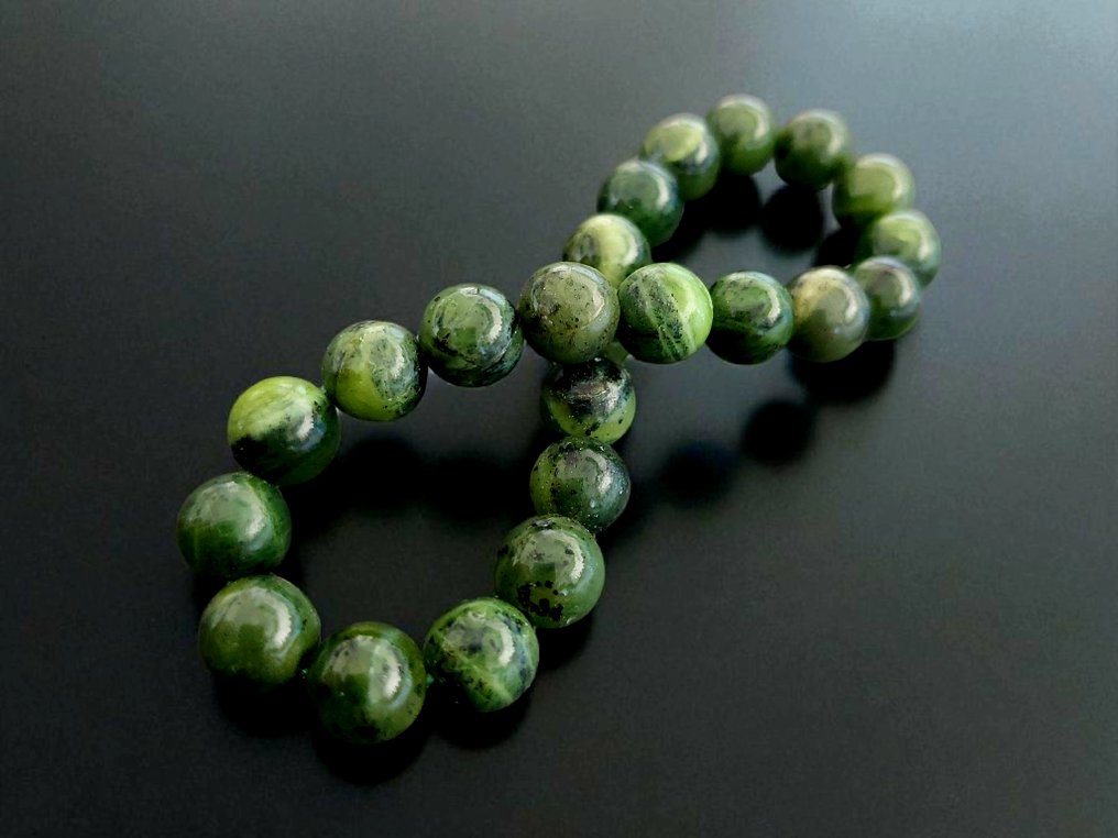 缅甸绿玉。优质天然石。 10毫米珠子 - 高度: 9 mm- 20 g #4.3