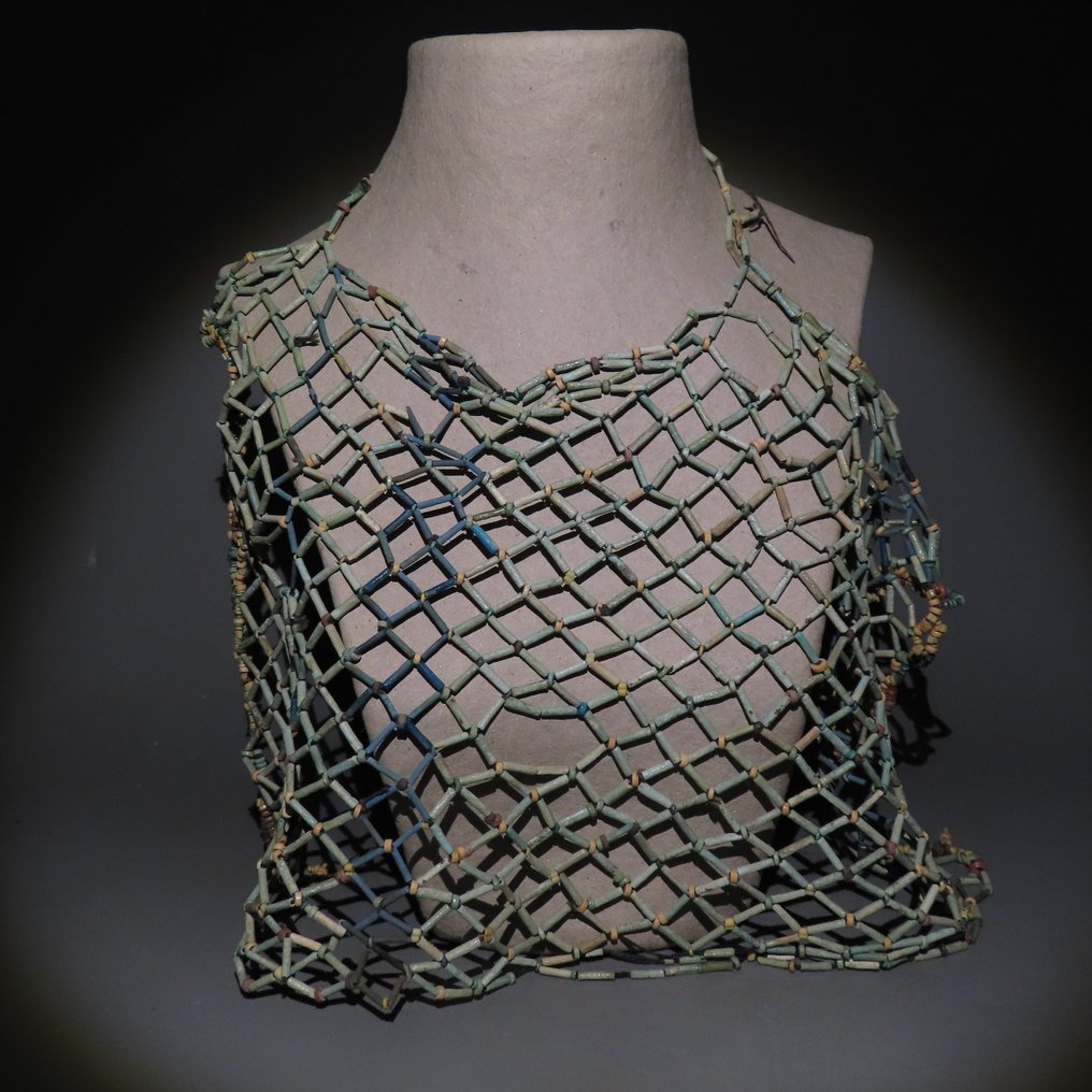 Ancient Egyptian Faience Shroud. Late Period, 664 - 332 BC. 40.5 cm length. #4.3