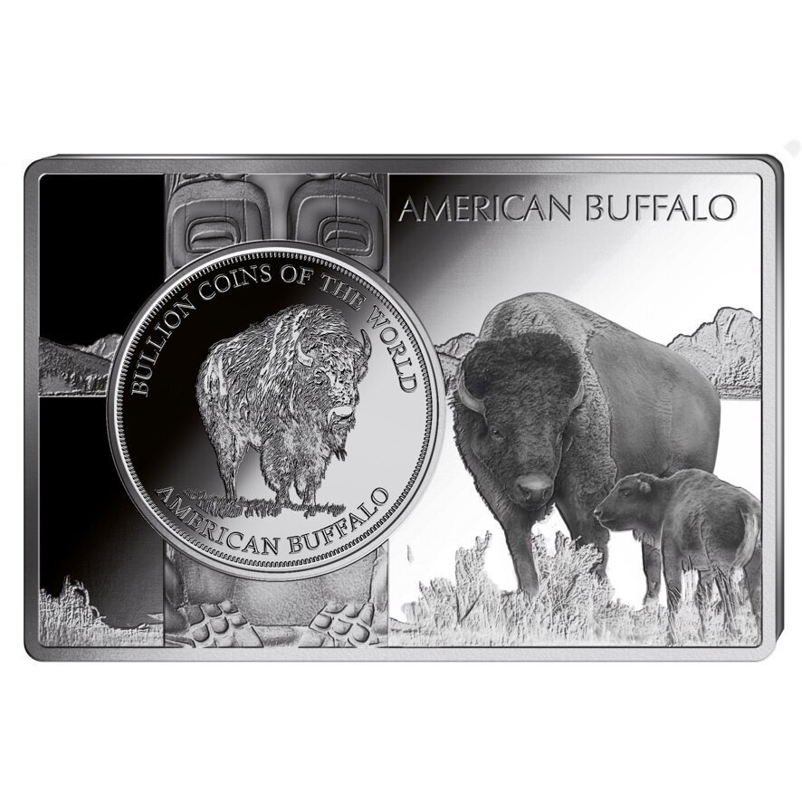 Τσαντ. 1 oz 1000 CFA Chad Buffalo Silver Coin-bar Set #1.0