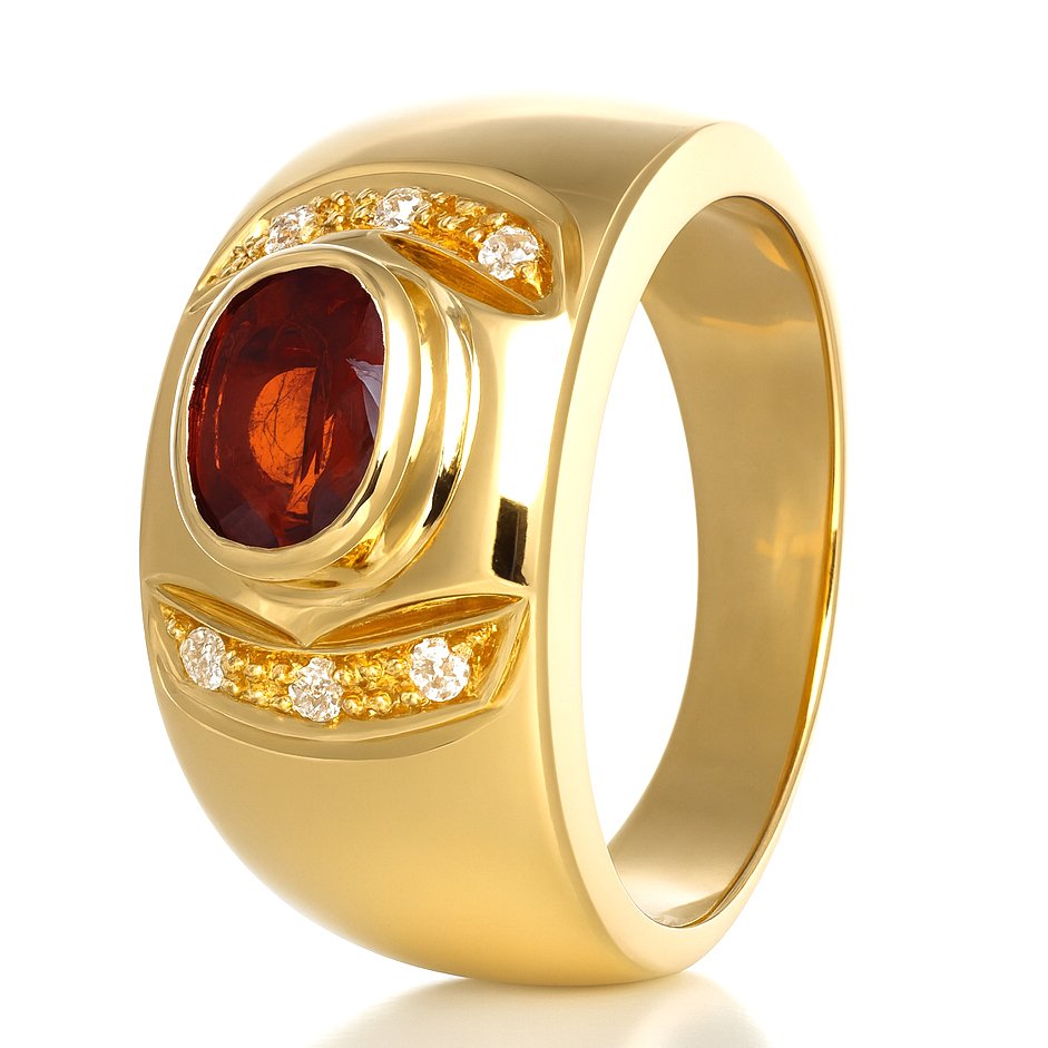 Ring - 18 kt. Yellow gold - 1.48ct. tw. Ruby - Diamond #1.0