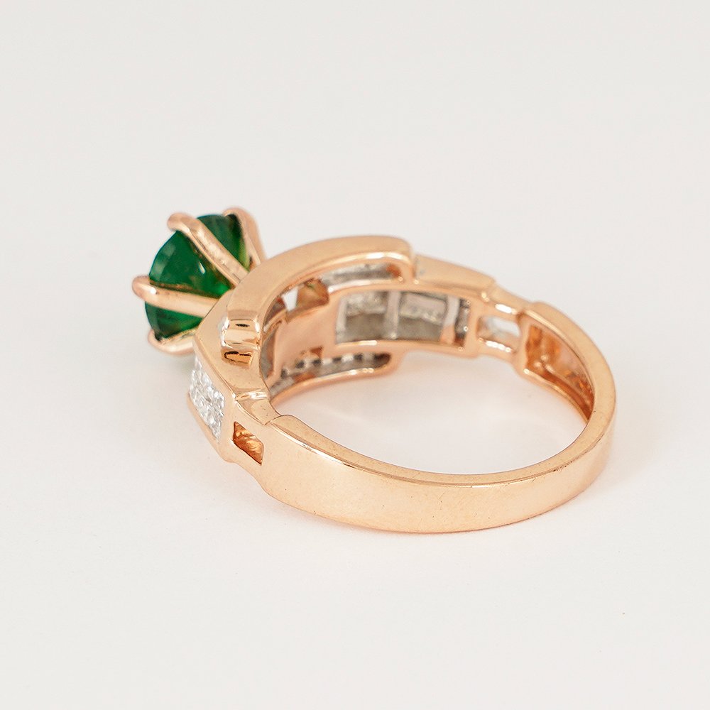 戒指 - 14 克拉 玫瑰金 - 2.40ct. tw. 沙弗來石 - 鉆石 - Tsavorite钻石戒指 #4.3