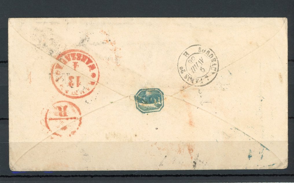 法国 1858 - 通过普鲁士向华沙寄出的罕见信件 #1.0