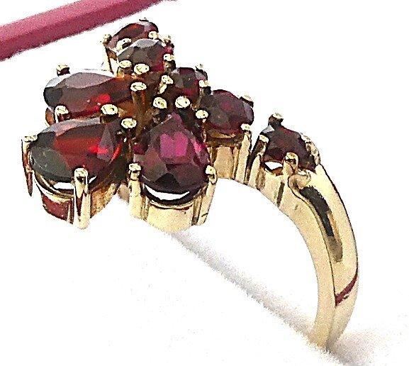 Ring - 14 kt Gelbgold Granat - Granat #3.2