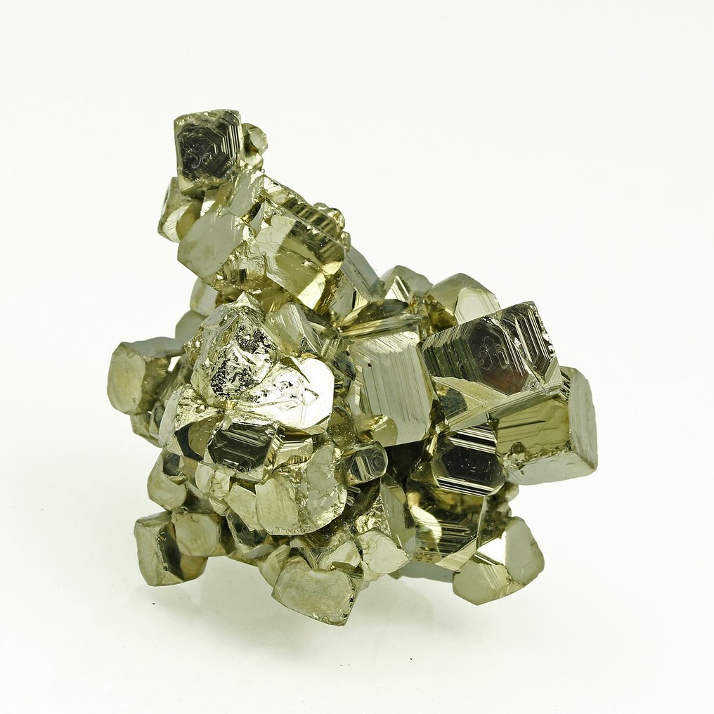 Groupe exceptionnel de pyrite avec quartz Cristaux - Hauteur : 7 cm - Largeur : 5.5 cm- 213 g #2.1