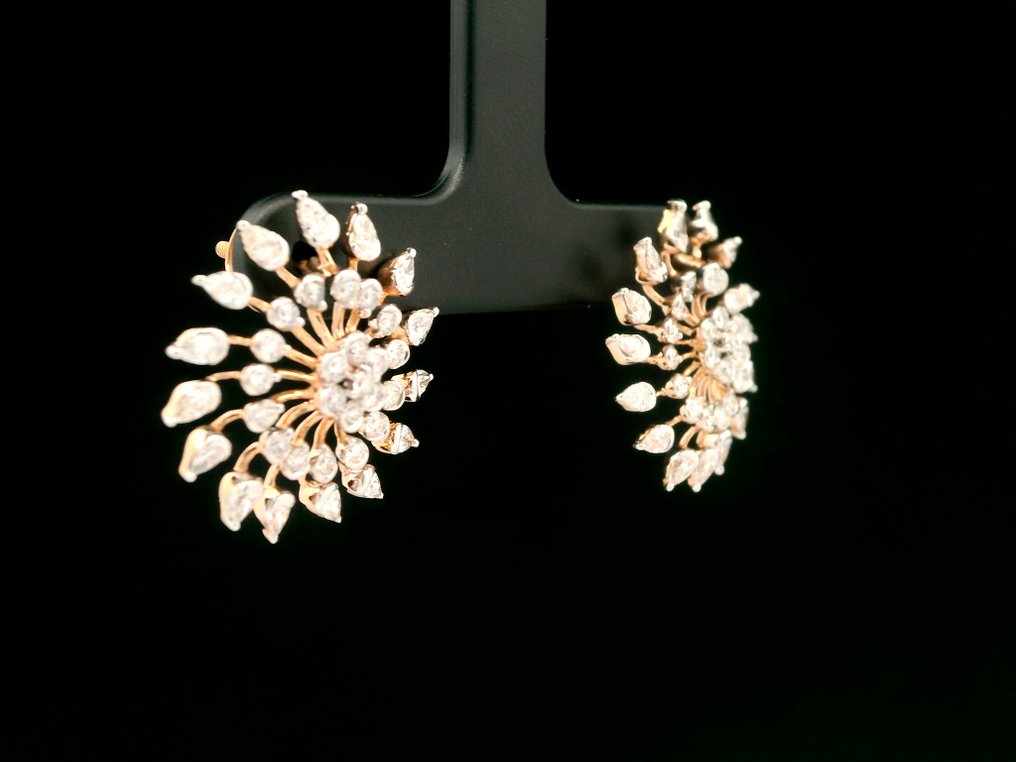 耳环 - 18K包金 玫瑰金 - 1.85ct. tw. 钻石 (天然) - 钻石 #2.1