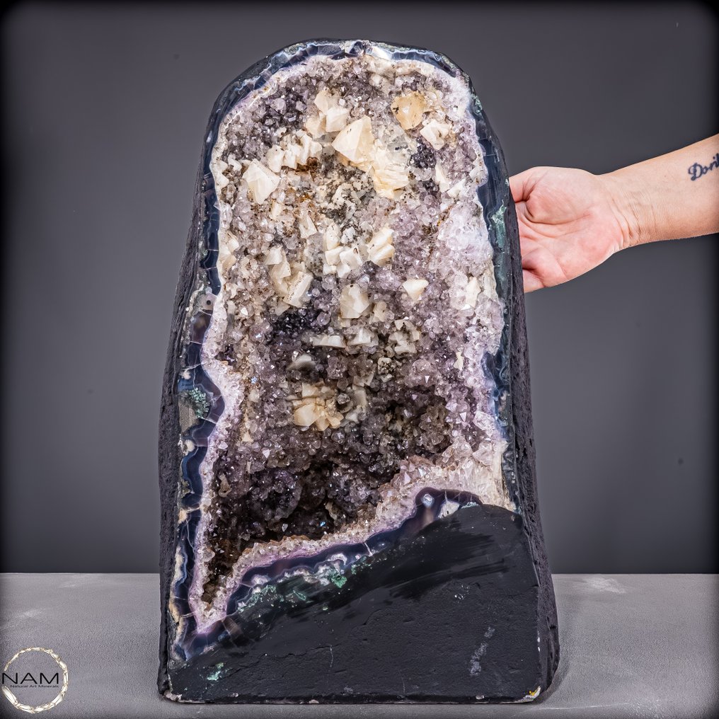 Μοναδική αμethystική δρύση με ασβεστίτη και τιτανικό οξείδιο – 30kg αριστούργημα της φύσης γεμάτο Έργο τέχνης της φύσης- 29805.66 g #4.3