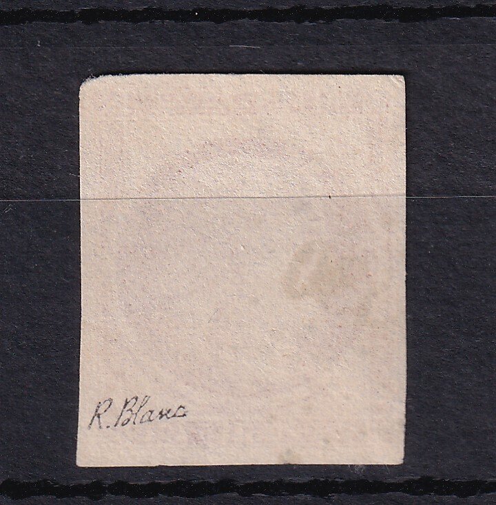 Franța 1850 - Signé Blanc, prima alegere nuanță portocaliu închis - Yvert n°5b #1.0