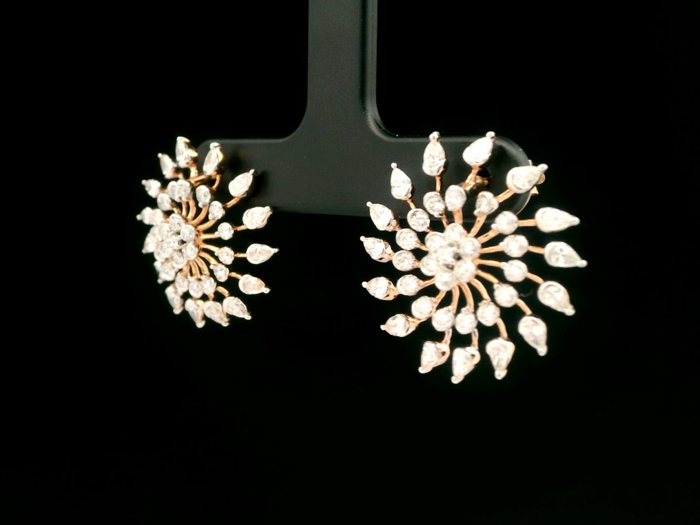 耳环 - 18K包金 玫瑰金 - 1.85ct. tw. 钻石 (天然) - 钻石 #3.2