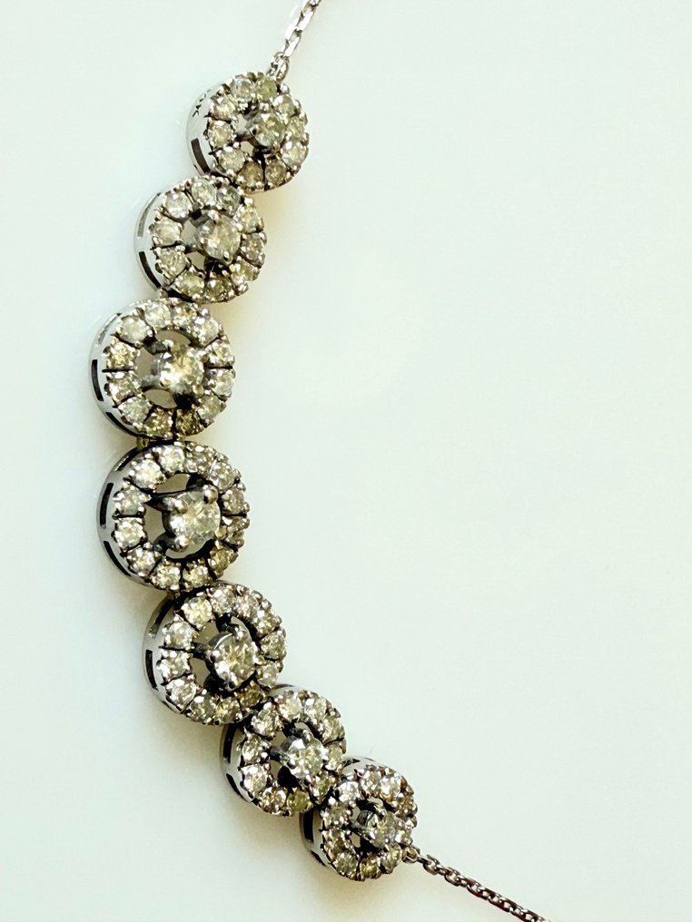 Statement κολιέ - 14 καράτια Λευκός χρυσός - 1.93ct. tw. Διαμάντι (Φυσικό) - H-I #1.0