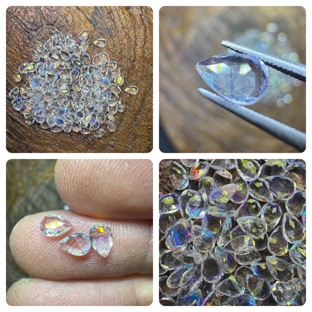 Σετ 50ct Μυστικό Κρύσταλλο με επιφάνειες. Χωρίς ελάχιστη τιμή. Αχλάδι, με πολύπλευρες όψεις- 10 g #1.0