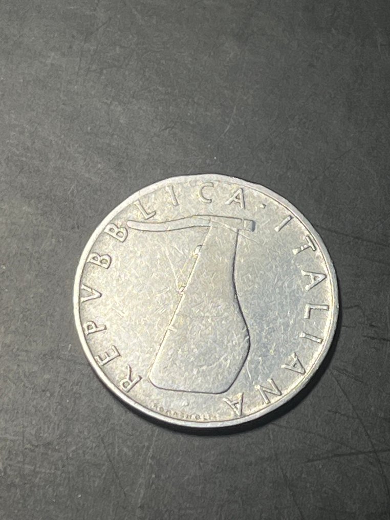 Ιταλία, Δημοκρατία 5 Lire 1956 "Delfino" (χωρίς τιμή ασφαλείας) #3.2